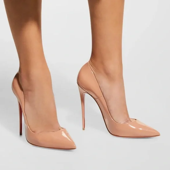 Christian Louboutin So Kate Patent Nude Heels - Picture 2 of 8